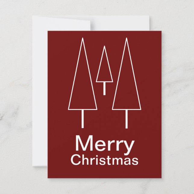 Merry Christmas Typography Abstract Red Note Card (Front)