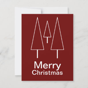 Merry Christmas Typography Abstract Red Note Card