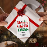 Merry Christmas typography and vintage elements Gift Tags<br><div class="desc">This is a Christmas gift tag that features a festive and colorful design. The tag has the words “Merry Christmas” written in a stylish and elegant font, using red and green colors that match the holiday theme. The tag also includes some vintage elements that add charm and nostalgia to the...</div>