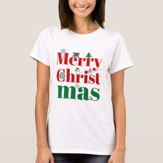 Merry Christmas typography and vintage elements T-Shirt