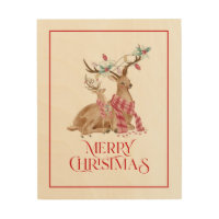 Merry Christmas typography & Christmas deer