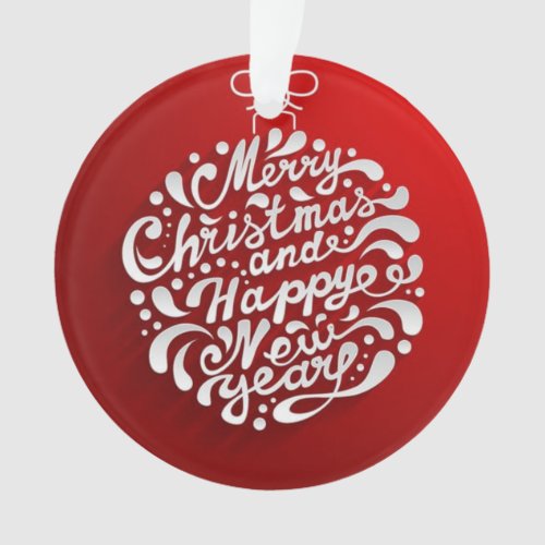 Merry Christmas Typography Design Ornament