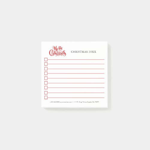 Merry Christmas Typography Design Post-it Notes