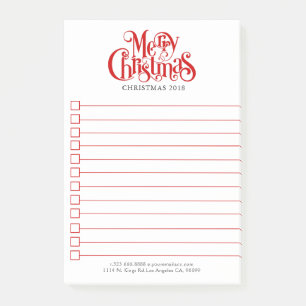 Merry Christmas Typography Design Post-it Notes