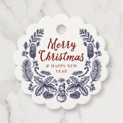 Merry Christmas Typography Favor Tags