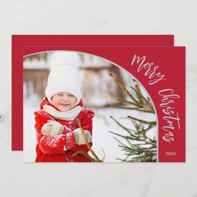 Merry Christmas Typography Holiday Card (Front/Back)