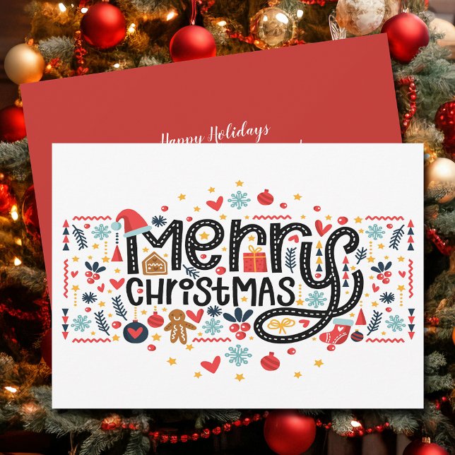 Merry Christmas Typography Holiday Card (Creator Uploaded)