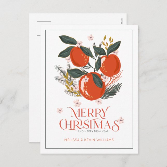 Merry Christmas typography Holiday fruit bouquet (Front/Back)