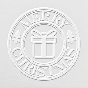 Merry Christmas Typography Holiday Gift Embosser