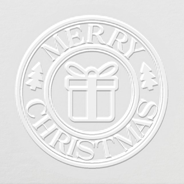 Merry Christmas Typography Holiday Gift Embosser (Design)