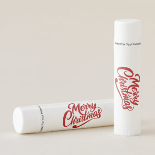 Merry Christmas Typography Lip Balm