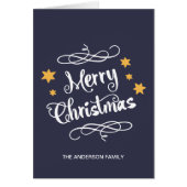 Merry Christmas Typography Midnight Blue White (Front)