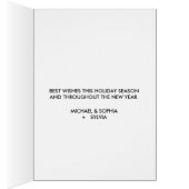 Merry Christmas Typography Midnight Blue White Cards (Inside (Right))