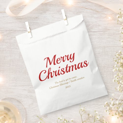 Merry Christmas Typography Minimalist Gift Bag
