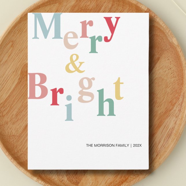 Merry Christmas typography Modern Holiday Card (Creator Uploaded)