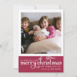 Merry Christmas Typography Photo Christmas Card