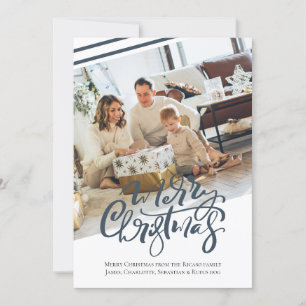 Merry Christmas Typography Photo Holiday Card