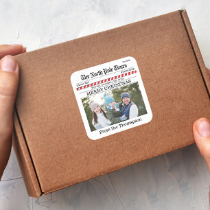 Merry Christmas Typography Photo Sticker