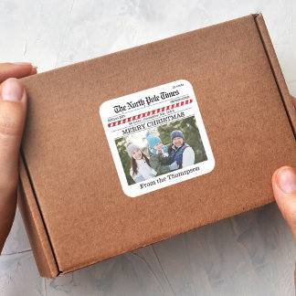 Merry Christmas Typography Photo Sticker