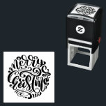Merry Christmas Typography Self-inking Stamp<br><div class="desc">Merry Christmas typography stamp from Ricaso - ideal for your holiday mailings and crafting</div>