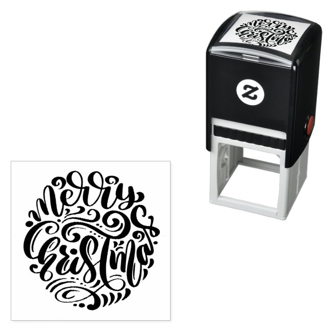 Merry Christmas Typography Self-inking Stamp (In Situ)