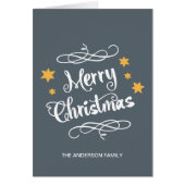 Merry Christmas Typography Slate Gray White (Front)