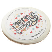 Merry Christmas Typography Sugar Cookie (Angled)