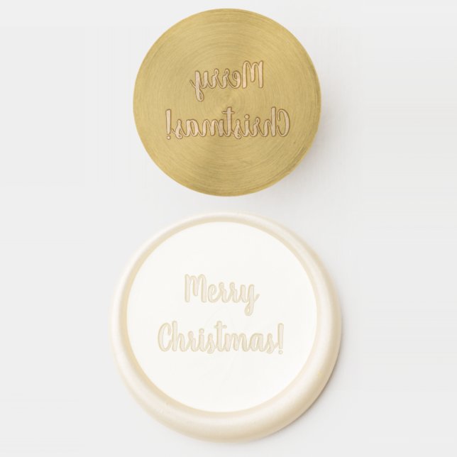 Merry Christmas Typography Wax Seal Stamp (Stamped)