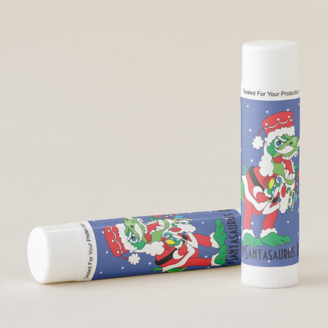 Merry Christmas TySantasaurus Rex Lip Balm (Front)