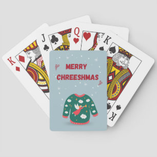 Merry Christmas Ugly Sweater Angel Poker Cards