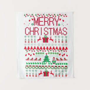 Merry Christmas "Ugly Sweater" design Tapestry