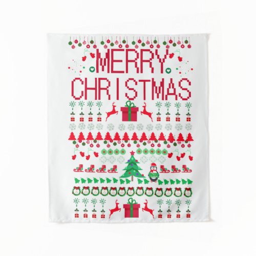 Merry Christmas "Ugly Sweater" design Tapestry