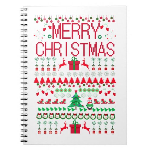 Merry Christmas Ugly Sweater style Notebook