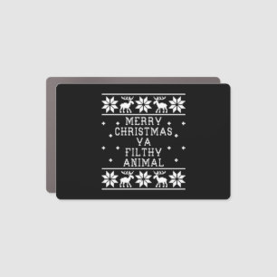 Merry Christmas - Ugly Sweatshirt Car Magnet