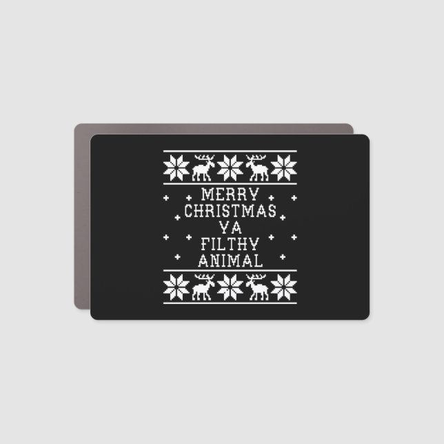 Merry Christmas - Ugly Sweatshirt Car Magnet (Front)