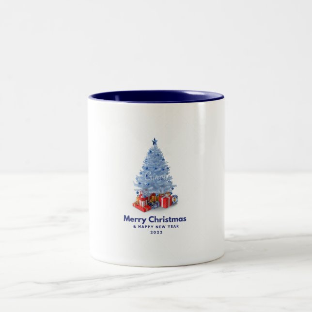 Merry Christmas Umbrella Tree's & Gift's Mug (Center)
