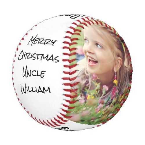 Merry Christmas Uncle Photo Baseball