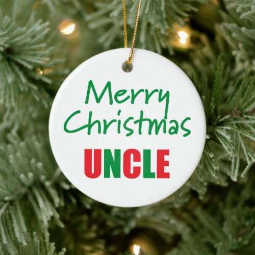 Merry Christmas Uncle Photo Ornament