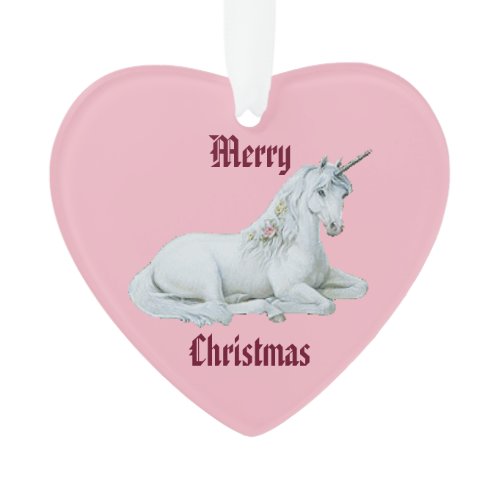 Merry Christmas Unicorn Ornament