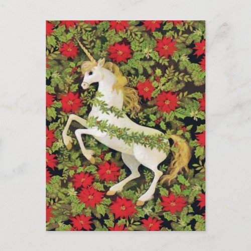 Merry Christmas Unicorn Postcard