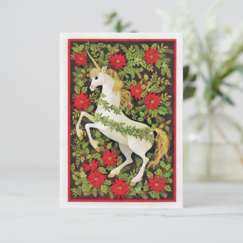 Merry Christmas Unicorn Thank You Card