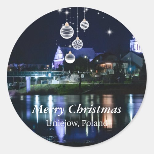 Merry Christmas _ Unijow Lodz Poland Classic Round Sticker