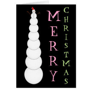 "MERRY CHRISTMAS" & Unreasonably Tall Snowman Cards