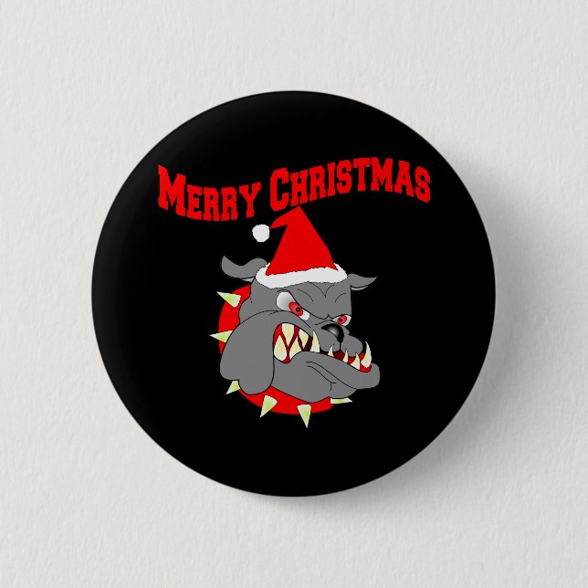Merry Christmas USMC Devil Dog Button (Front)