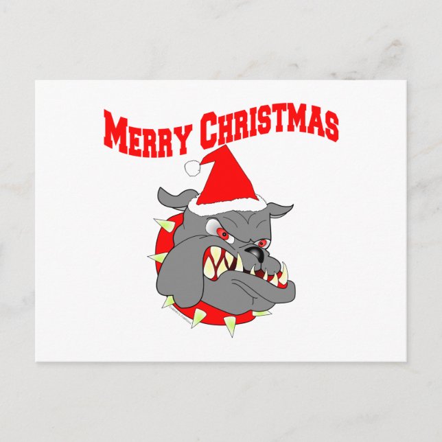 Merry Christmas USMC Devil Dog Holiday Postcard (Front)