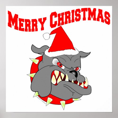Merry Christmas USMC Devil Dog Poster
