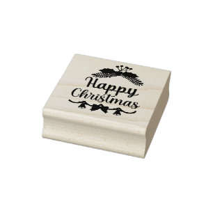 merry christmas, Vacation Happiest Rubber Stamp