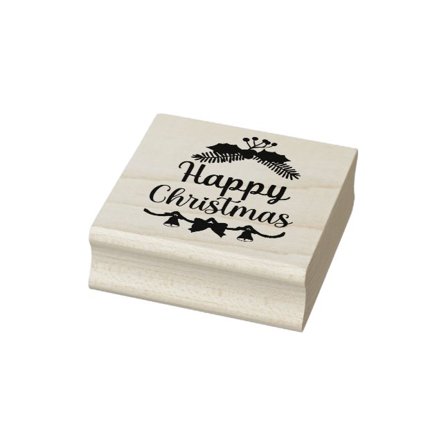 merry christmas, Vacation Happiest  Rubber Stamp (Stamp)