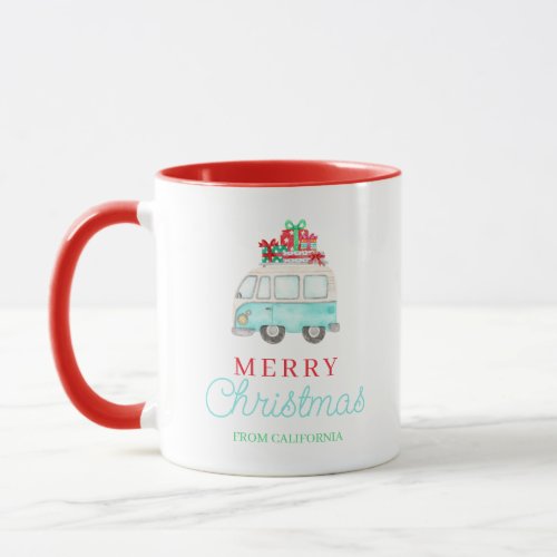 Merry Christmas Van With Presents Mug