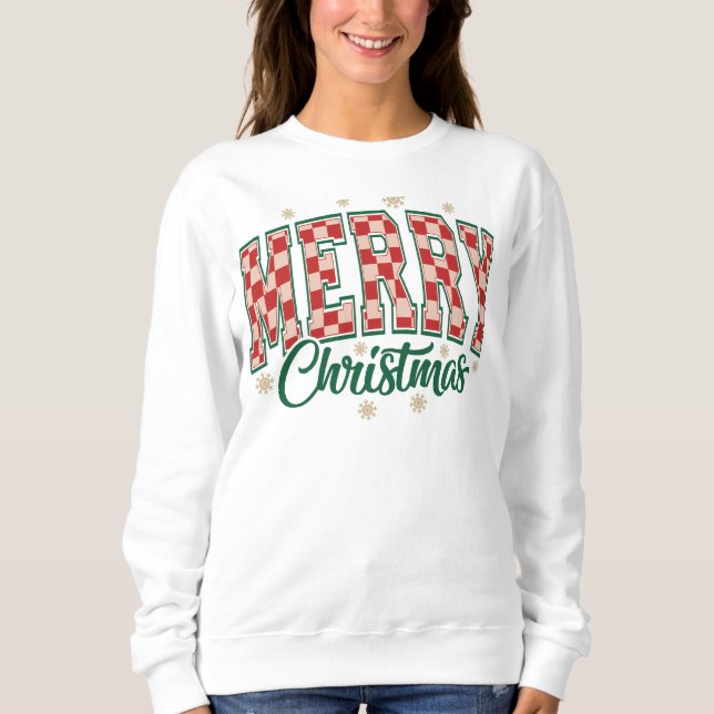 Merry Christmas Varsity Letter Sweatshirt (Front)